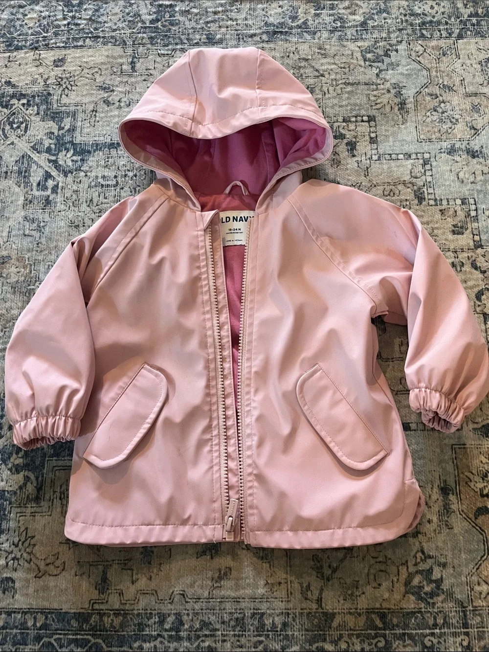 Old Navy Light Pink Hooded Raincoat for Kids